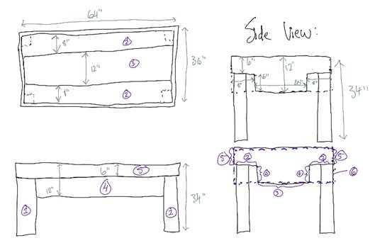 Garden bed design sketch
