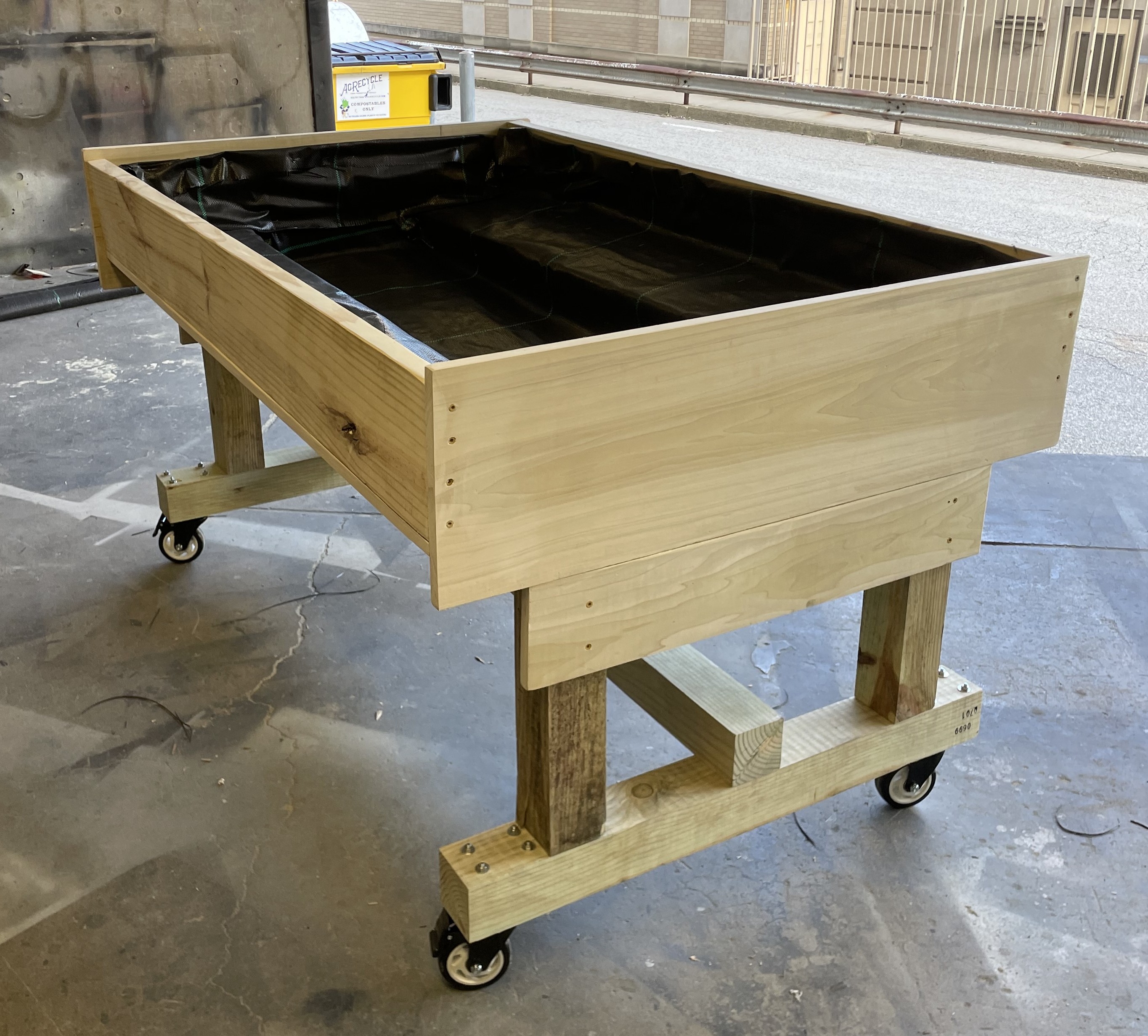 Finished accessible raised garden bed